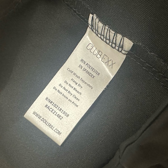 Dolls Kill Club Exx Matte Flare Pants Black Slit Goth Size Extra Small - Picture 6 of 7